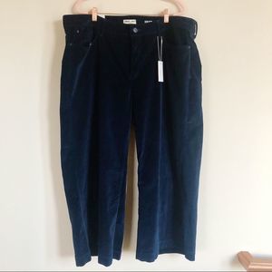Warp + Weft Navy Blue Velvet Incheon Wide Leg Pant ICN Size 24
